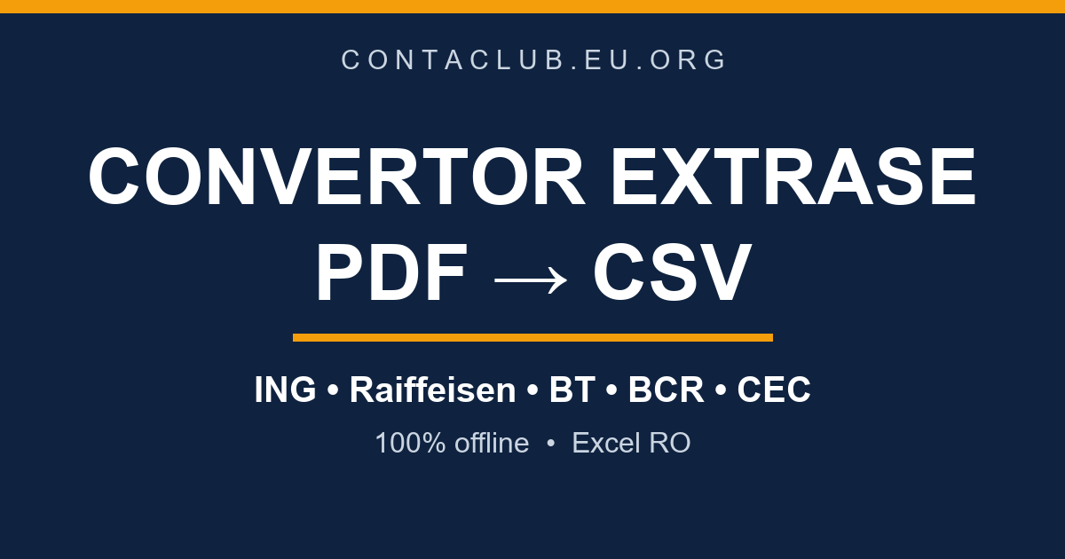 Convertor Extrase PDF în CSV – aplicație gratuită pentru extrase bancare